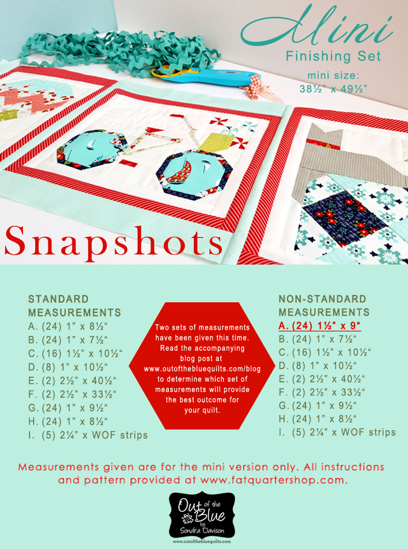 Snapshots Quilt-Along Mini Quilt Finishing Set │Out of the Blue Quilts