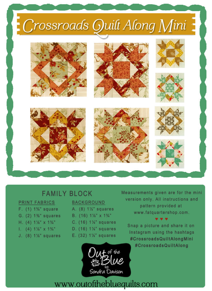 Crossroads Quilt Along Family Block │ Out of the Blue Quilts by Sondra Davison