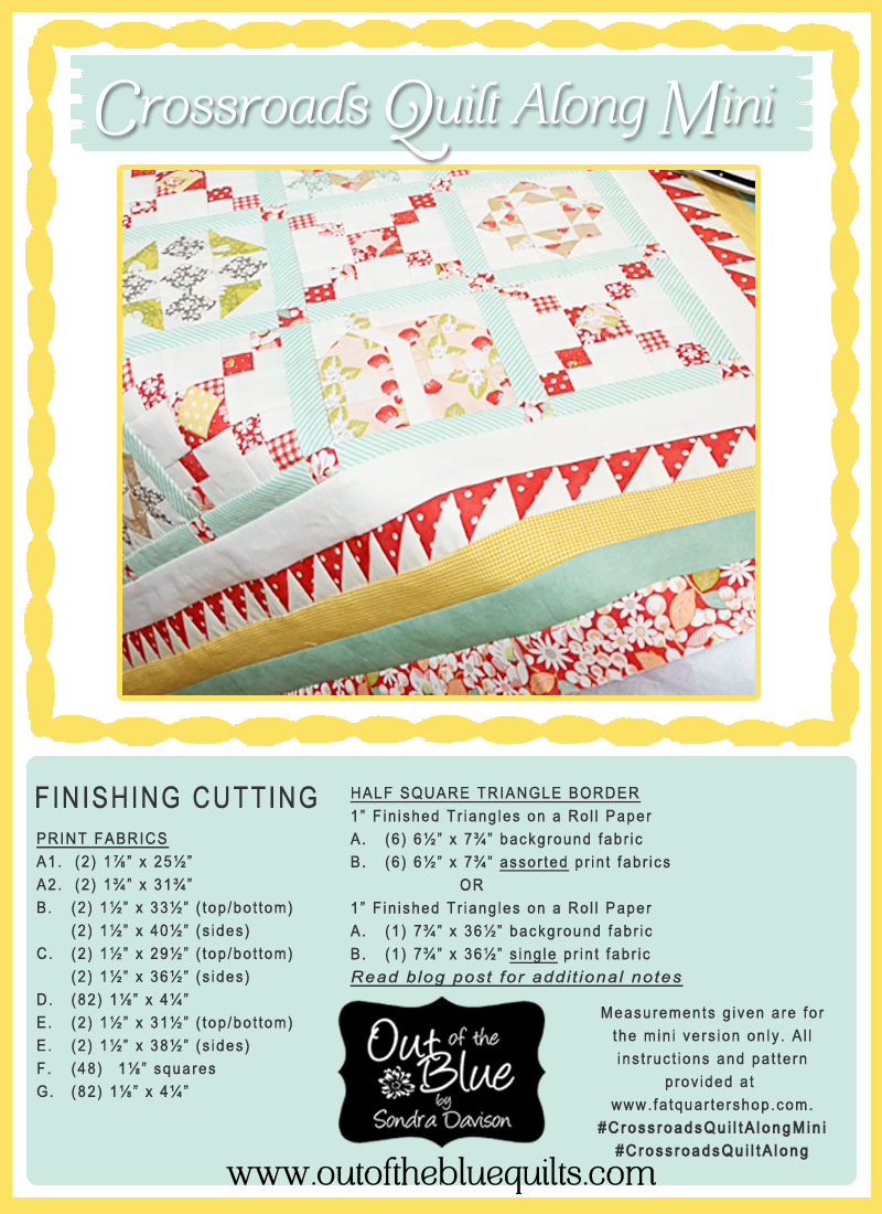 Crossroads Quilt Along Mini Finishing Instructions │Out of the Blue Quilts by Sondra Davison