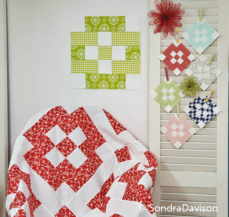 Patchwork Quilt Along Block 2 Diamond Pane by Out of the Blue Quilts