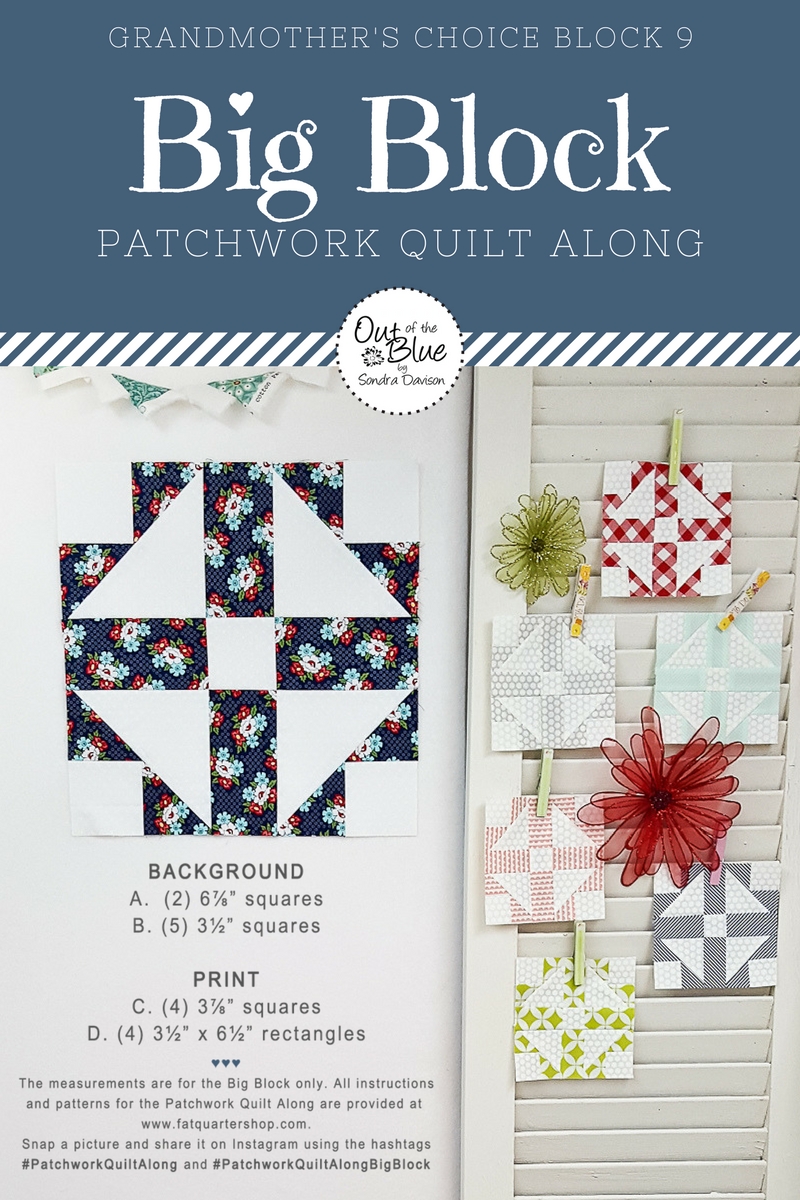 PWQAL Big Block 9 │ Out of the Blue Quilts by Sondra Davison