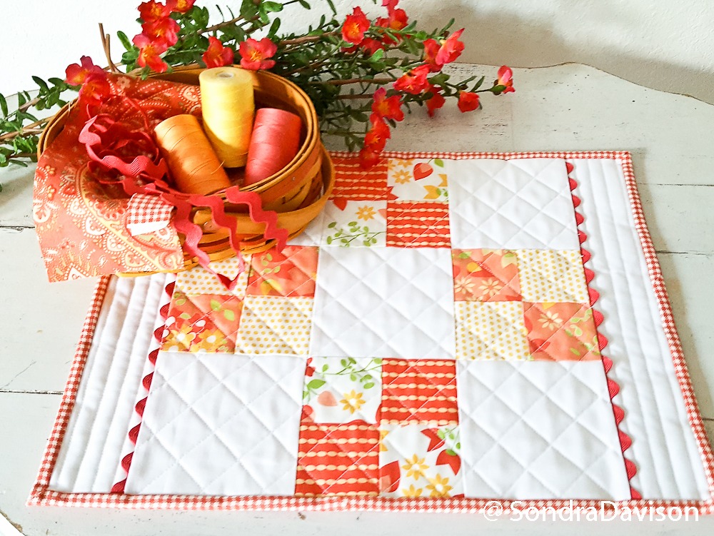 Beginner Charm Pack Placemat │Out of the Blue Quilts by Sondra Davison