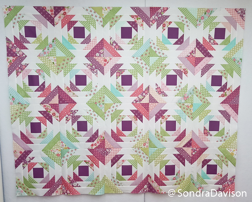 Design wall layout of pineapple quilt