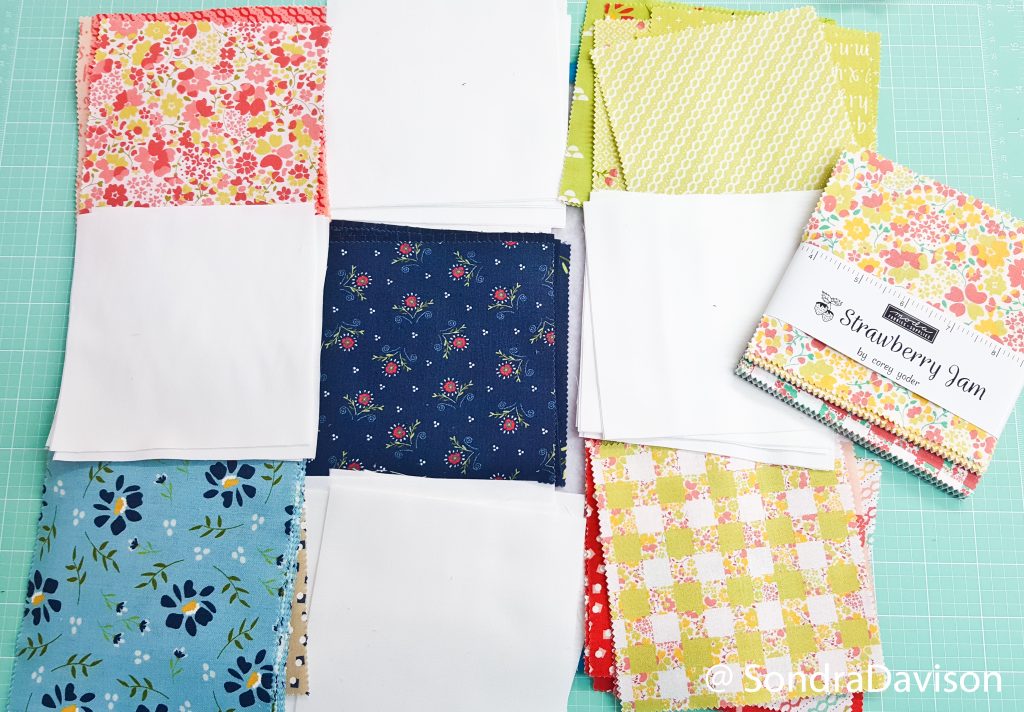 organizing fabric for the Enjoy Today quilt blocks
