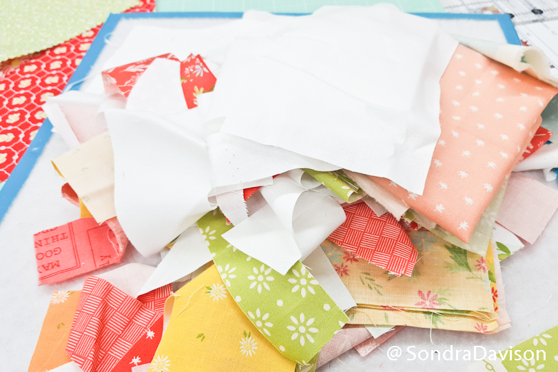 fabric scraps used in carolina lily quilt block