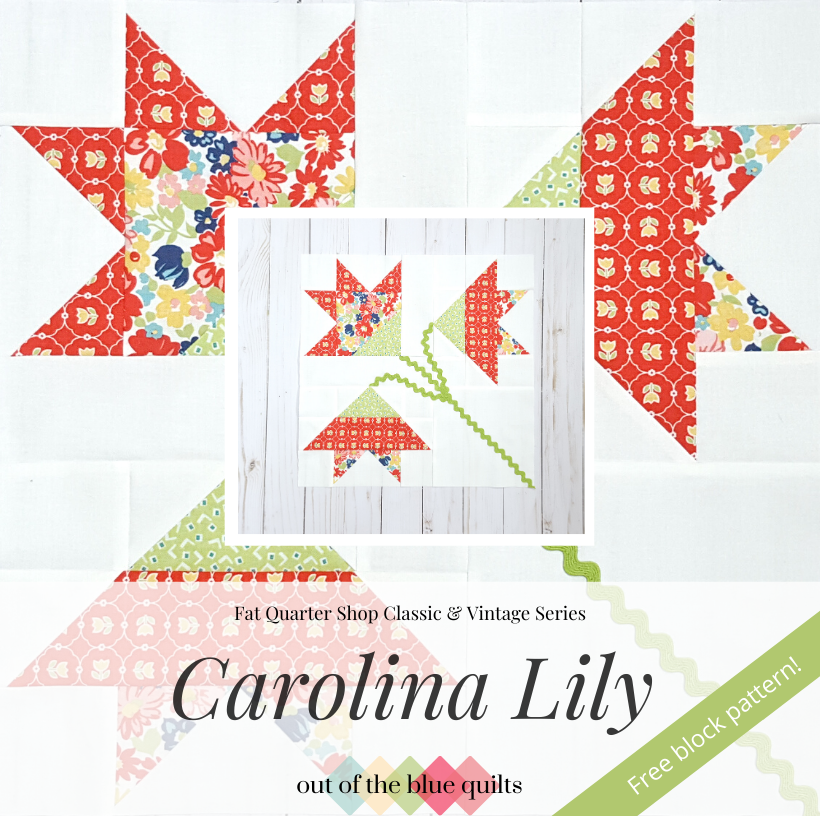 Carolina Lily Quilt Block: Free QAL from FQS