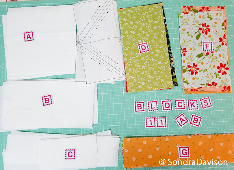 using alphabitties to organize quilt blocks