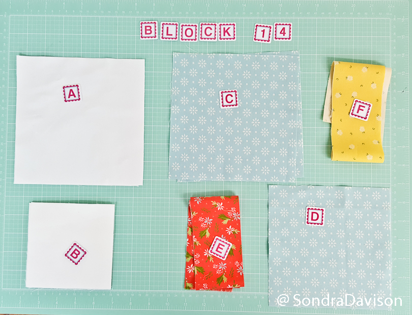 organizing fabric pieces for easy quilt block assembly